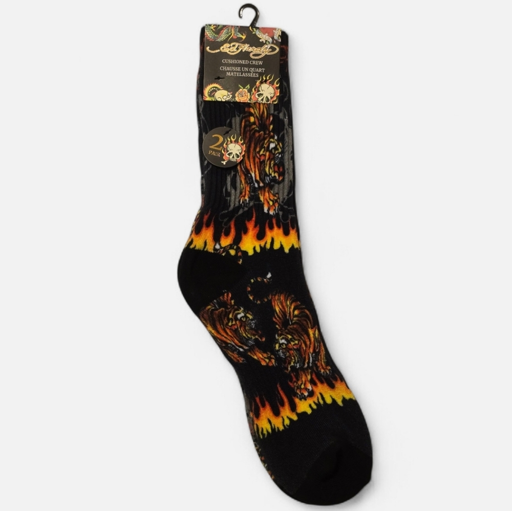 🐅 Ed Hardy Mens Crew Socks 2 Pair